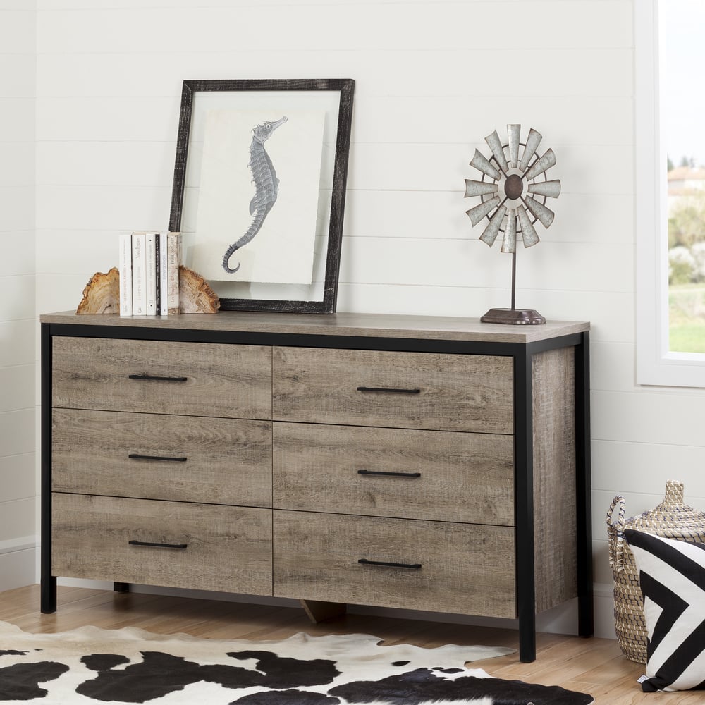 South Shore Munich Modern Industrial Double Dresser