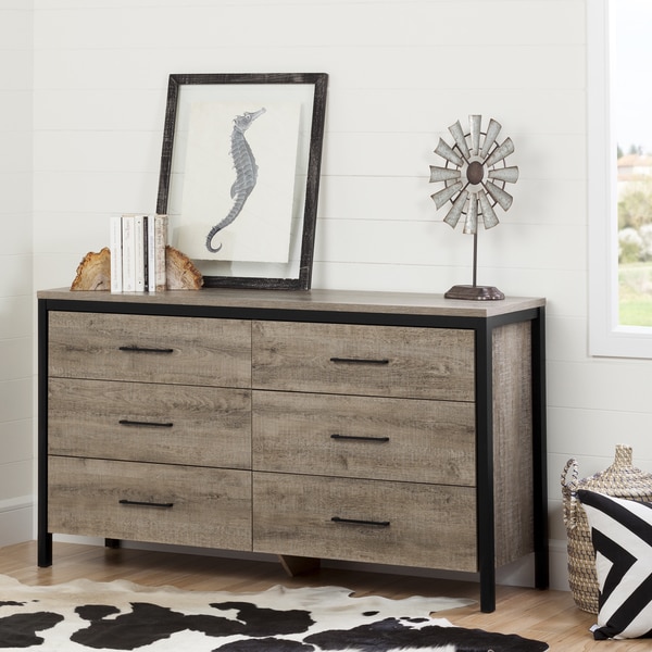 shop south shore munich oak laminate 6-drawer double dresser - free