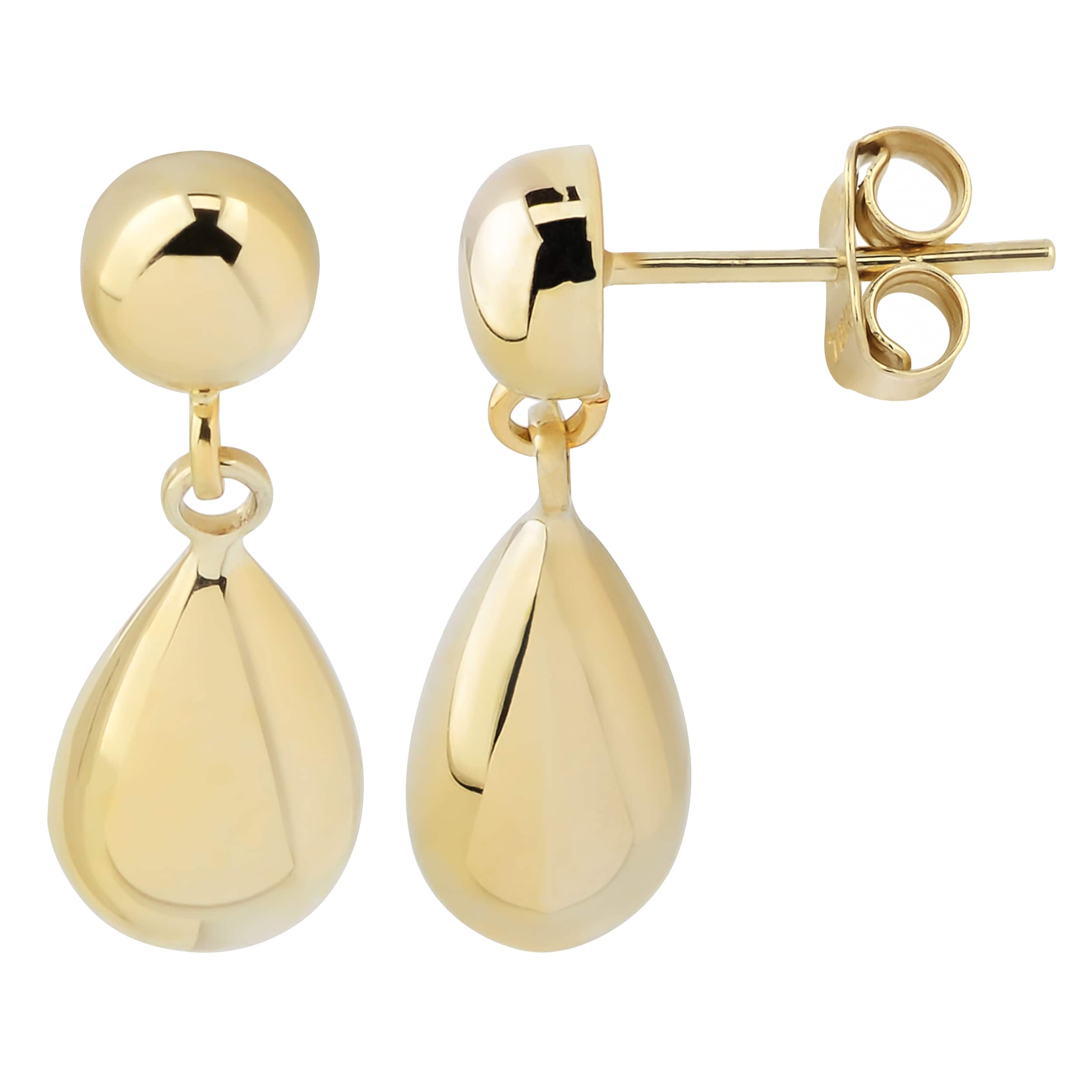 Au Naturale 14k Yellow Gold Small Teardrop Dangle Earrings