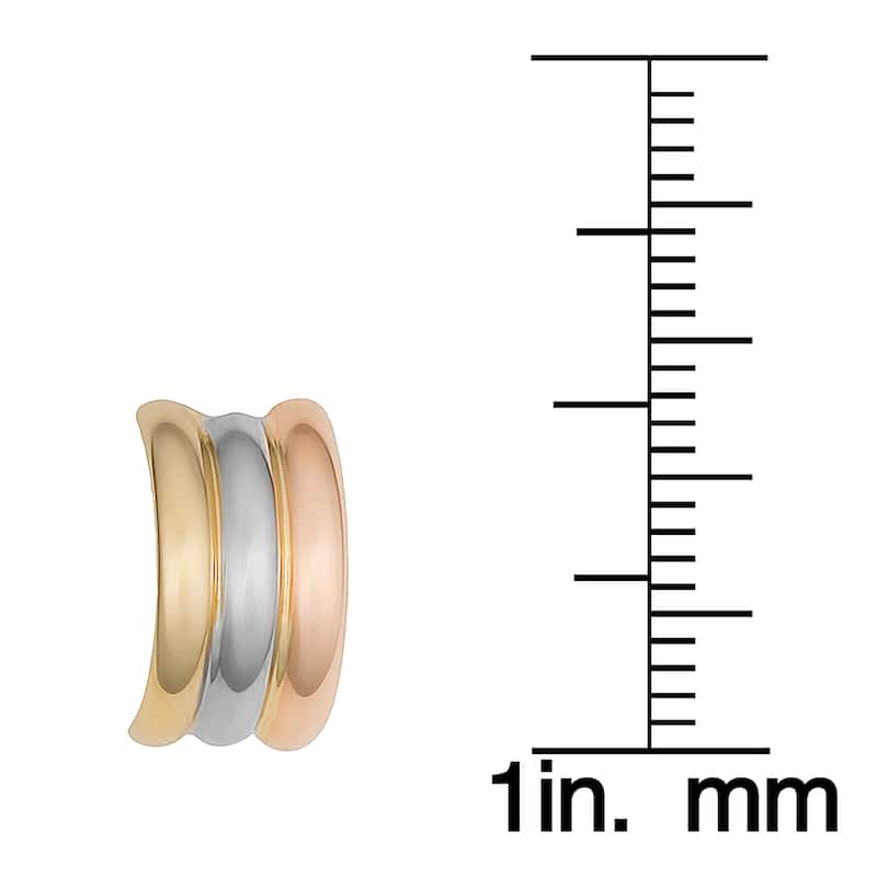 Fremada 14k Tri-color Gold Half Hoop Earrings