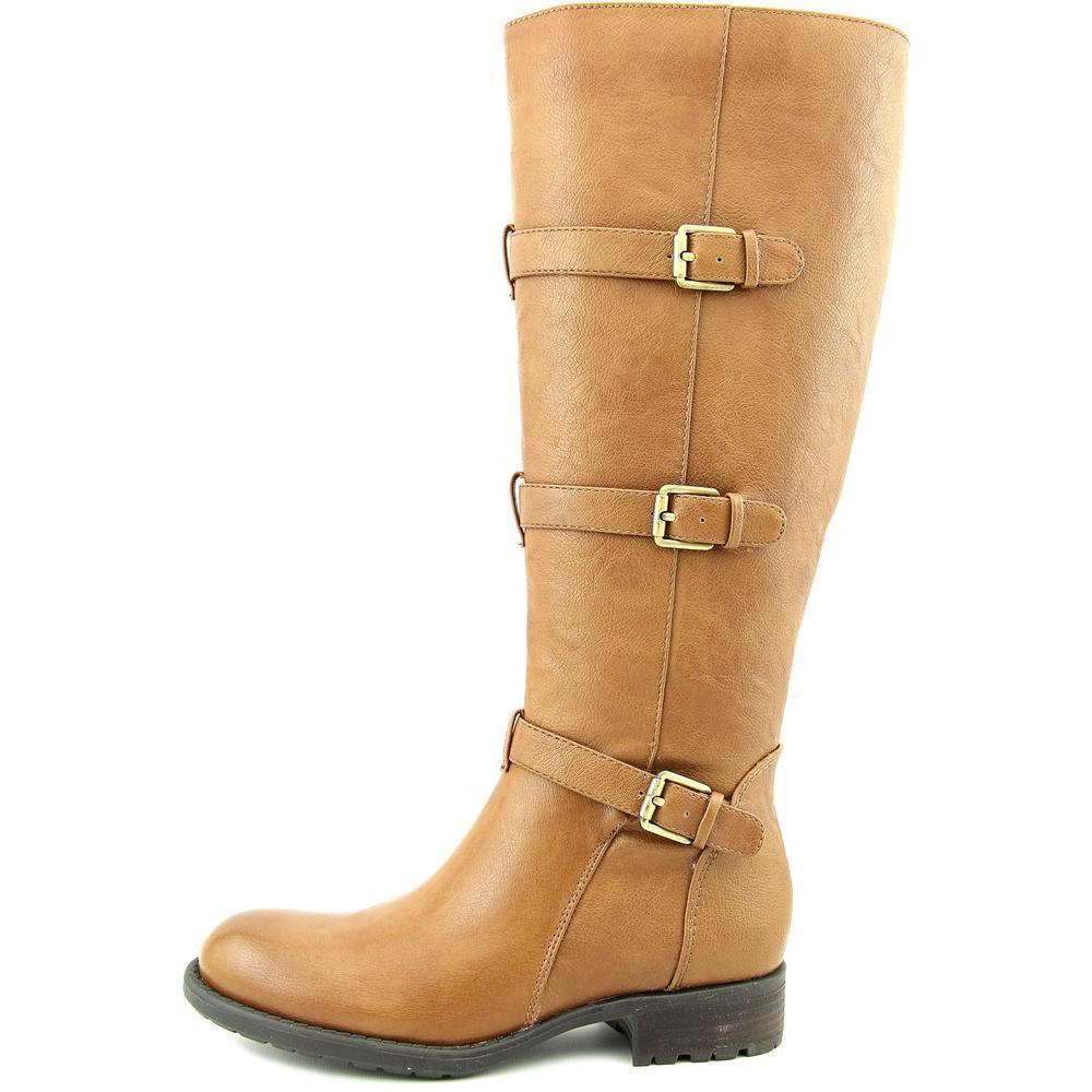 Petite Wide Calf Tan Faux-leather Boots 