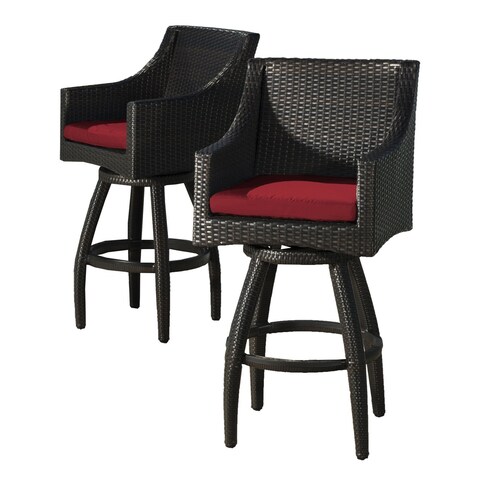 Set of 2 Deco Sunset Red Swivel Barstools by RST Brands