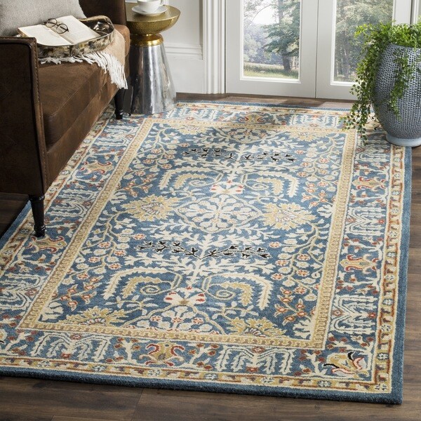 Safavieh Antiquity Traditional Handmade Dark Blue/ Multi Wool Rug - 3' x 5'