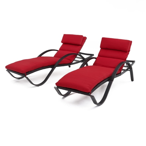 RST Brands Deco Chaise Lounges with Red Cushions