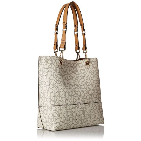 calvin klein signature reversible tote with pouch
