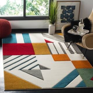 Mid Century Modern 3x5 4x6 Rugs For Less Safavieh Hollywood Mid Century Modern Ivory Pea Blue Rug 4