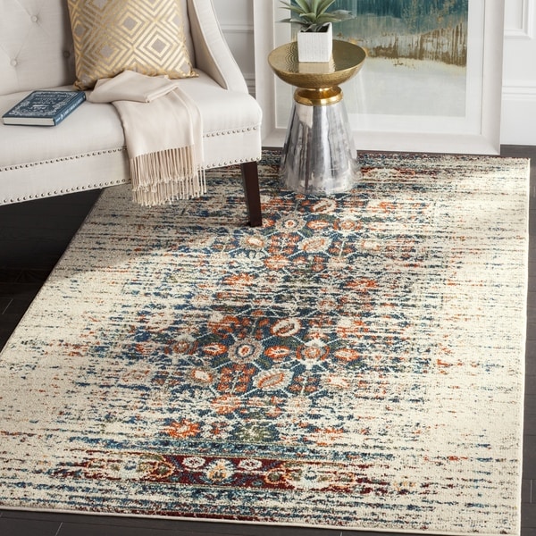 Safavieh Monaco Vintage Distressed Ivory / Blue Distressed Rug - 3' x 5'