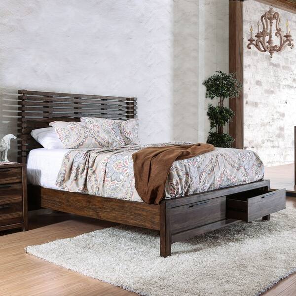 Shop Furniture Of America Lome Contemporary Solid Wood Slatted