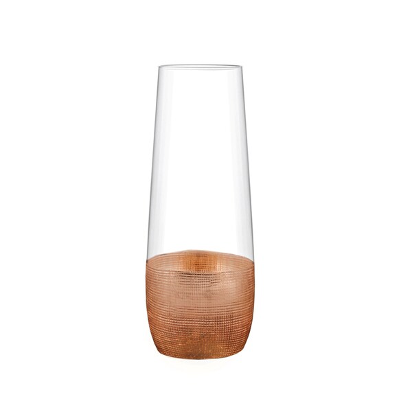 Fitz Floyd Glass Copper-finished Stemless Flutes (Pack of 4)