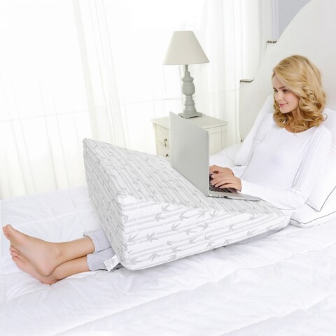 Miranda Haus Therapeutic Design Parker Memory Foam Wedge Pillow - White