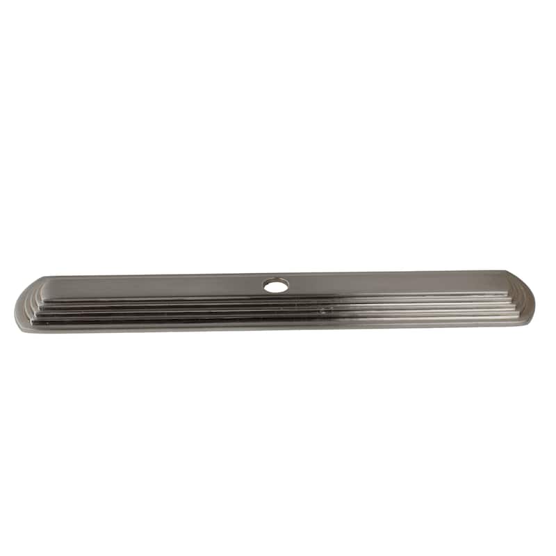 GlideRite 6-inch Long Satin Nickel Narrow Rounded Rectangle Cabinet Backplates (Pack of 10 or 25)