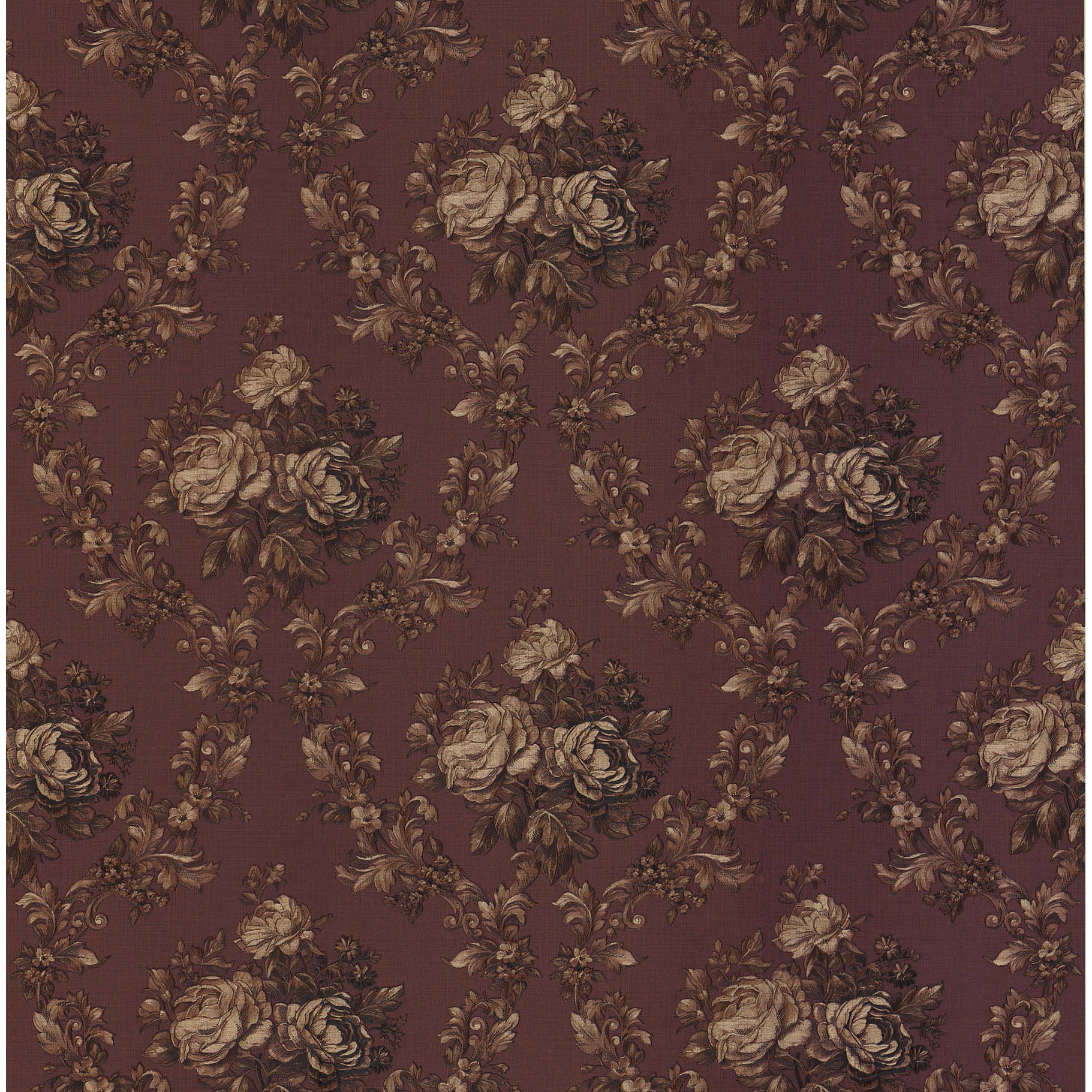 Shop Brewster Elle Dark Red Vinyl Vintage Floral Wallpaper