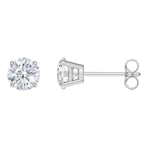 18k White Gold Diamond Stud Earrings Round 1 2 Ctw Igi 18k White Gold Diamond Stud Earrings Round 1 2 Ctw Igi Certified