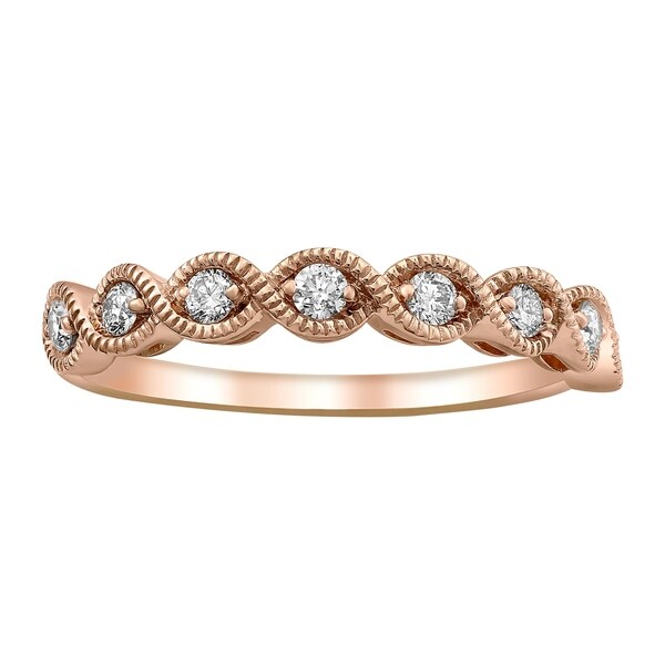 14k Rose Gold 1/4ct TDW Diamond Vintage Inspired ... (600 x 600 Pixel)