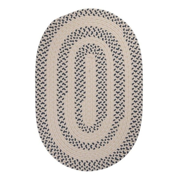 Made to Order 9' x 12' Indoor Black Oval Colonial Mills Classic Natural Border Braided Reversible Wool Rug Light Gray 9' x 12' Oval Reversible 