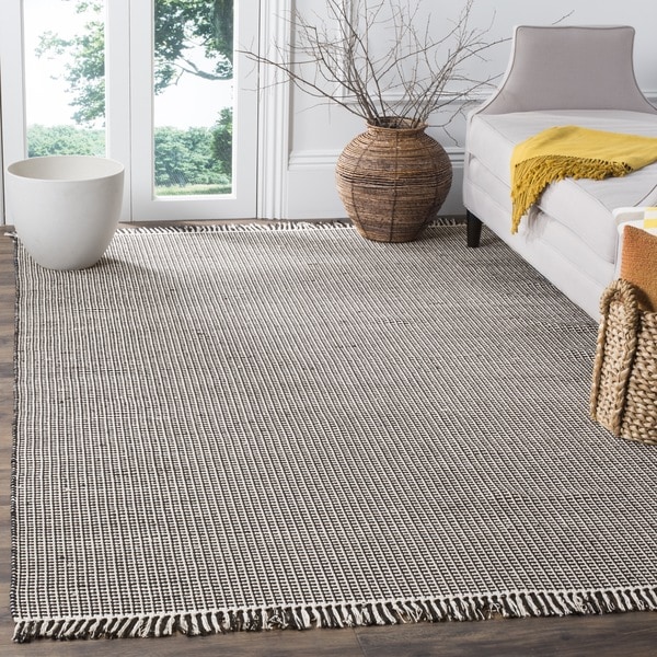 Safavieh Hand Woven Montauk Flatweave Ivory Black Cotton Rug 6 Safavieh Hand Woven Montauk Flatweave Ivory Black Cotton Rug 6 X27
