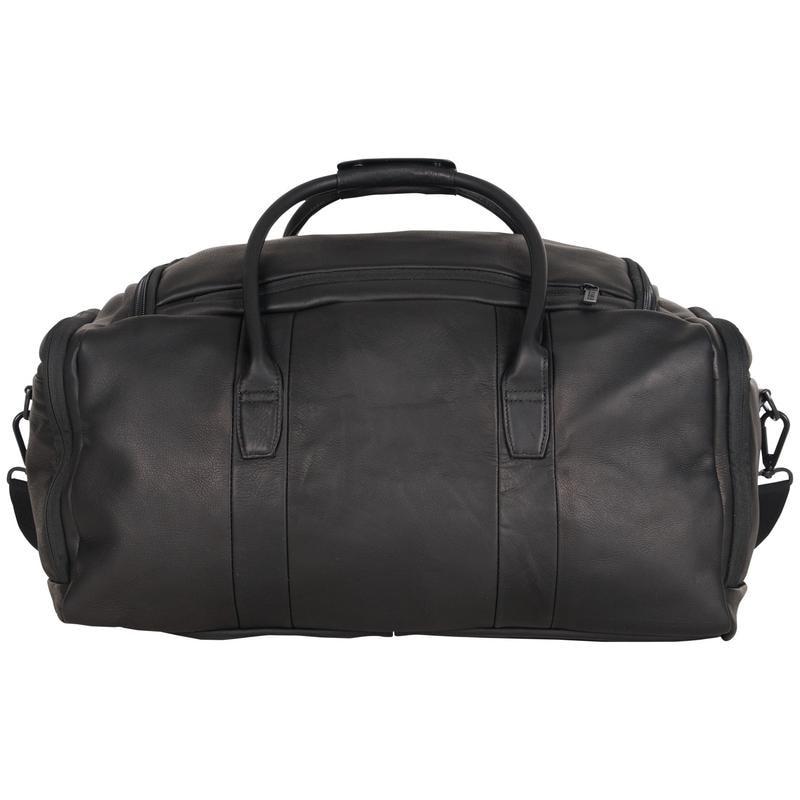 kenneth cole colombian leather top zip duffel bag