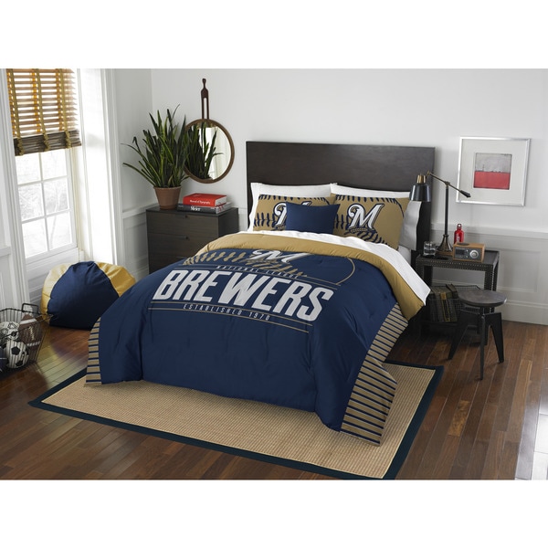 The Northwest Company MLB Milwaukee Brewers Grandslam Full/Queen 3-piece Comforter Set