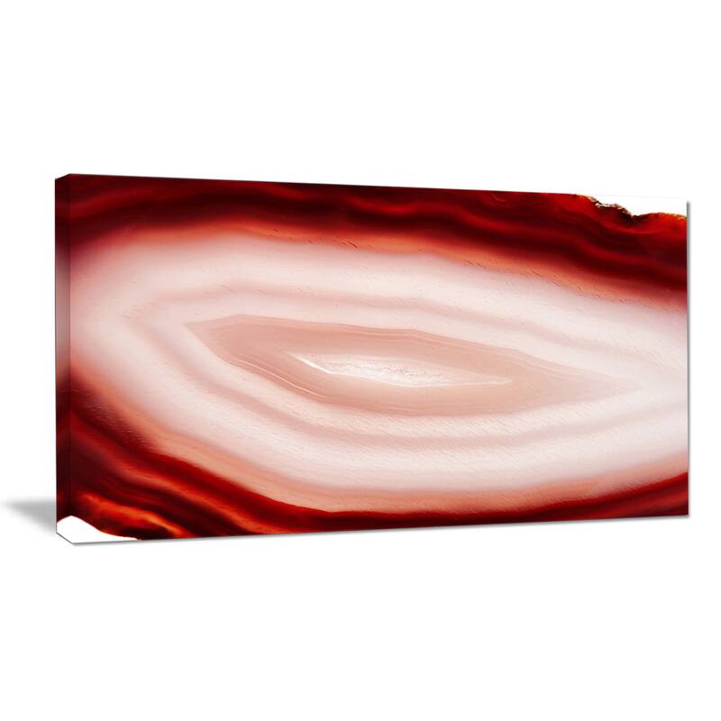 Designart "Agate with Chalcedony Geological Crystal" Large Abstract Canvas Artwork Print