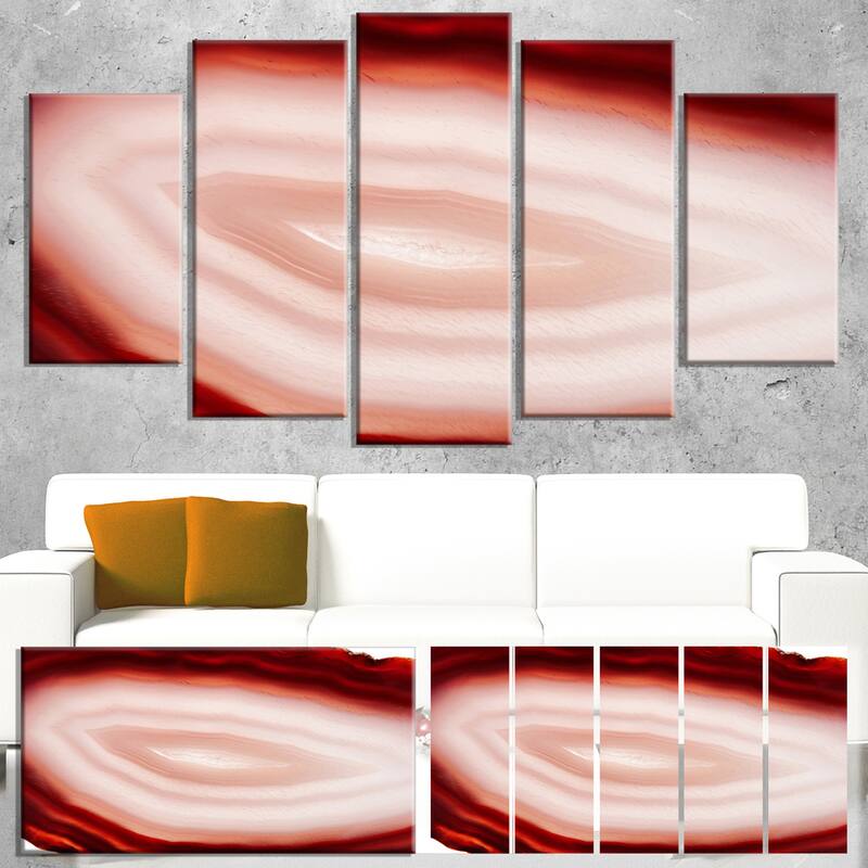 Designart "Agate with Chalcedony Geological Crystal" Large Abstract Canvas Artwork Print