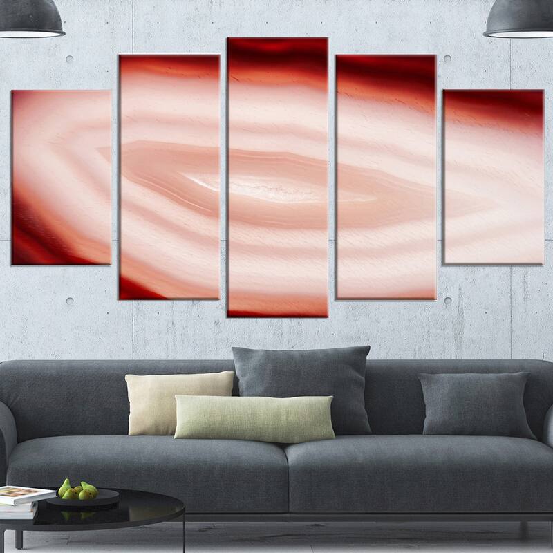Designart "Agate with Chalcedony Geological Crystal" Large Abstract Canvas Artwork Print