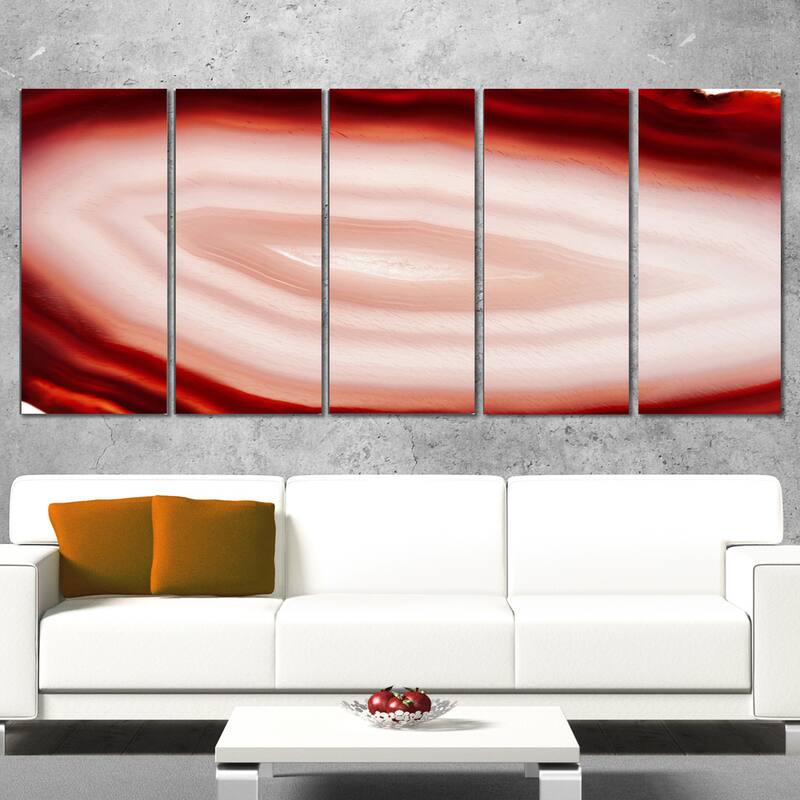 Designart "Agate with Chalcedony Geological Crystal" Large Abstract Canvas Artwork Print