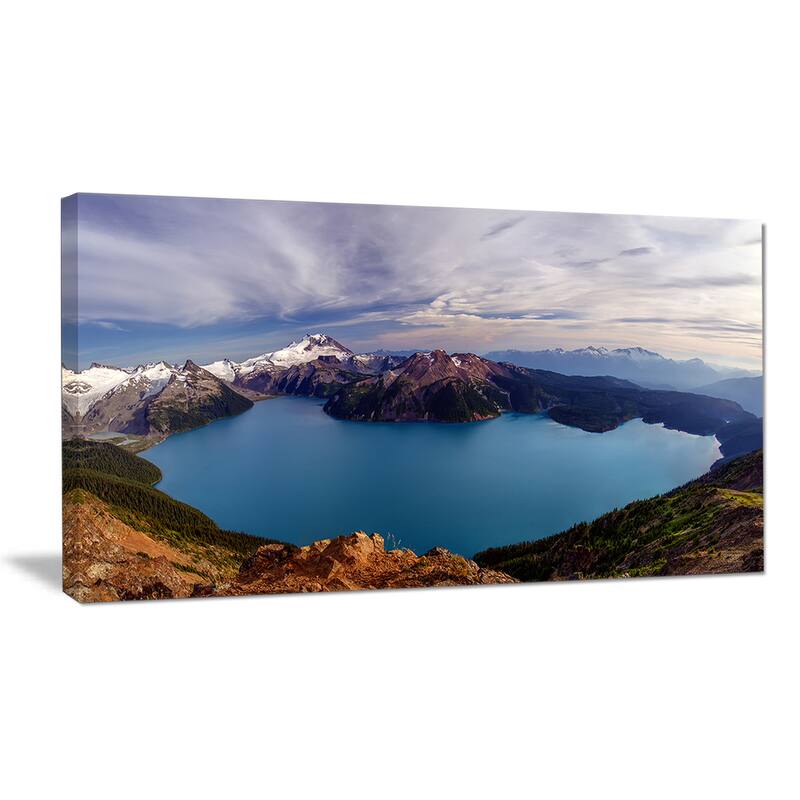 Designart "Clear Lake with Bright Sky" Extra Large Landscape Art Canvas