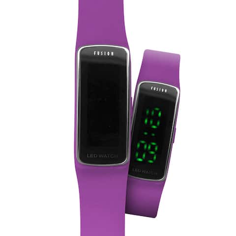 Dakota Fusion Kids Purple Silicone/Plastic Slim Hidden LED Watch