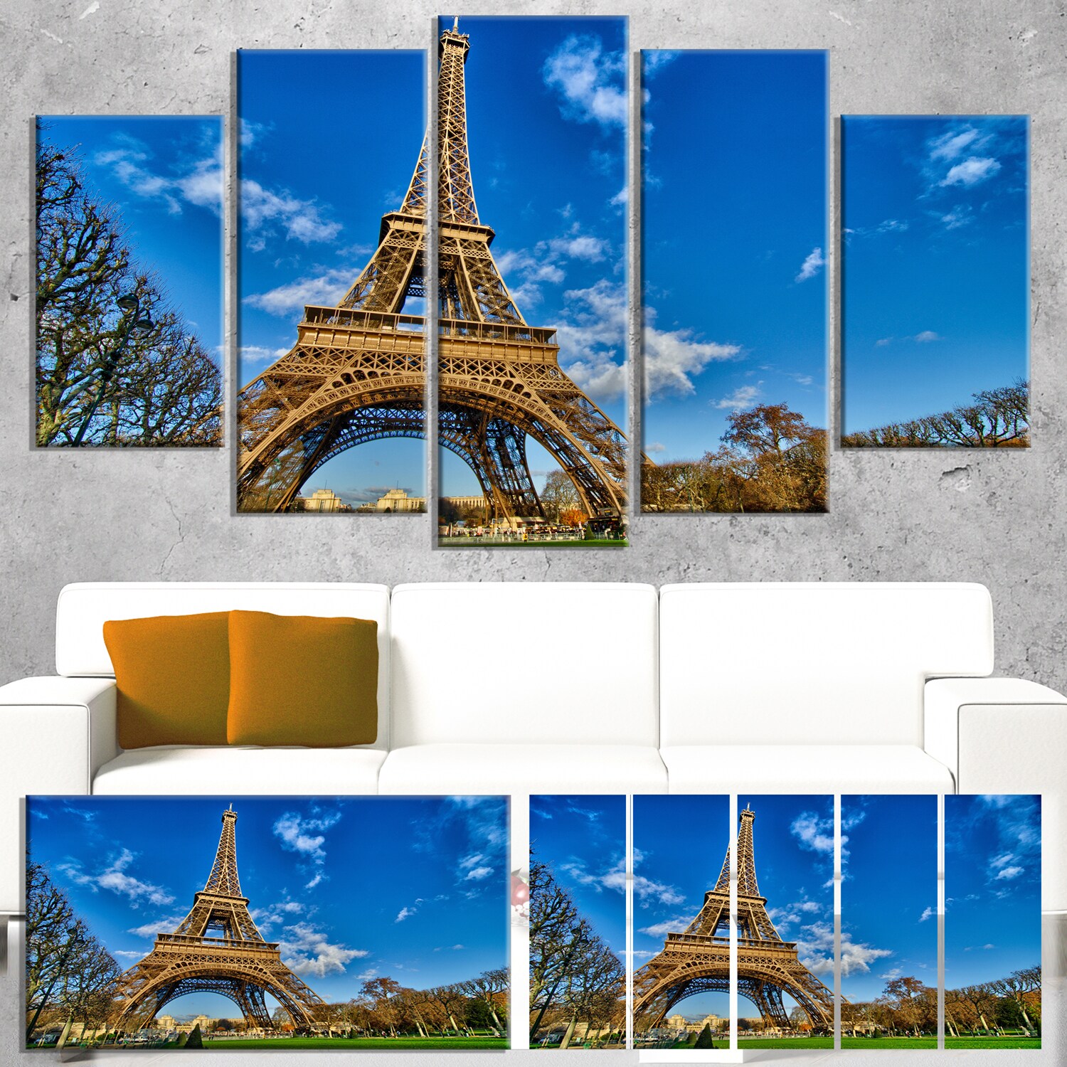 Shop Designart Beautiful Winter Day In Paris Extra Large Cityscape Wall Art On Canvas Blue Free Shipping Today Overstock 13285712