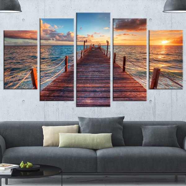 MYSTIC SUNSET ON THE SEA MODERN CANVAS WALL ART PRINT PICTURE READY TO HANG