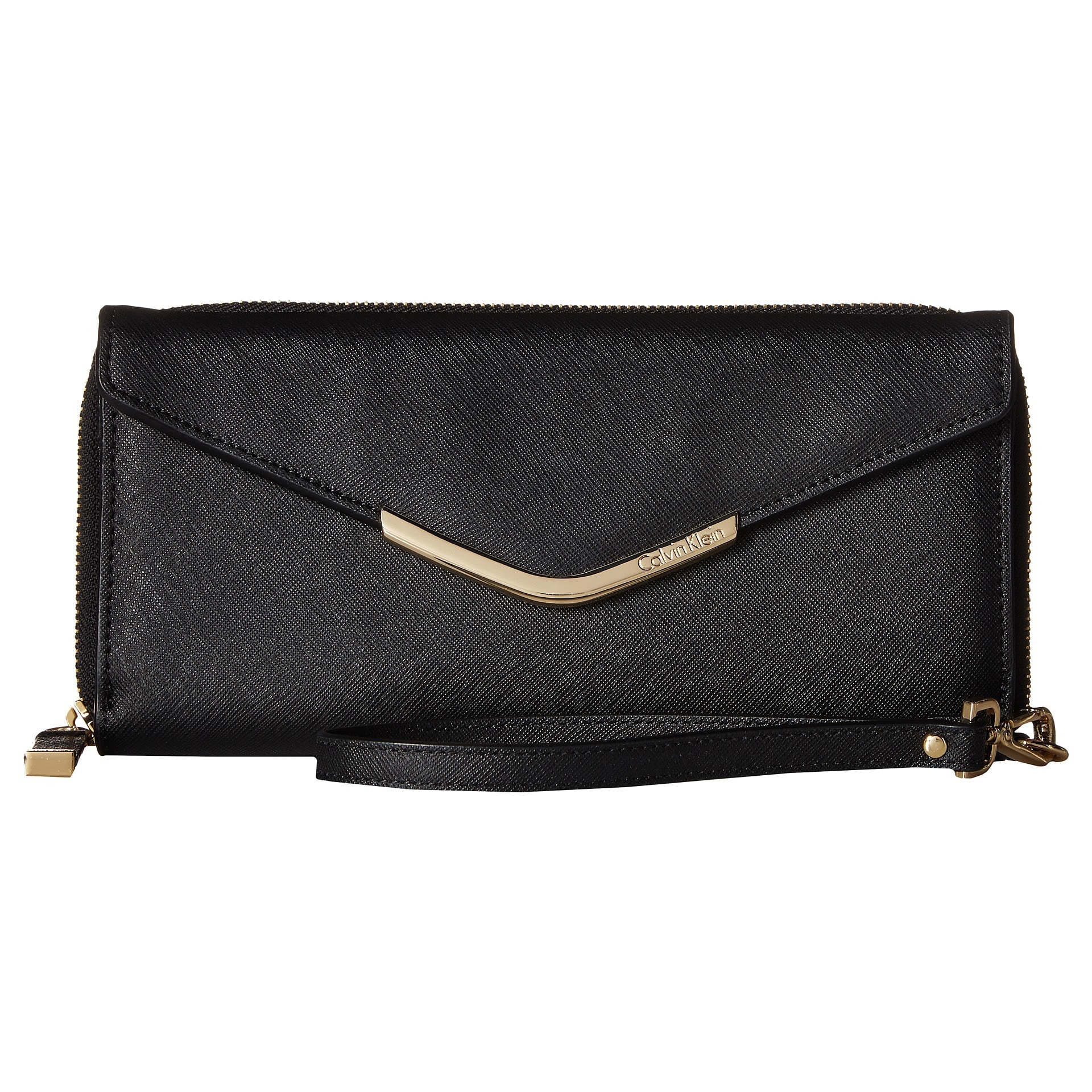 calvin klein black and gold purse