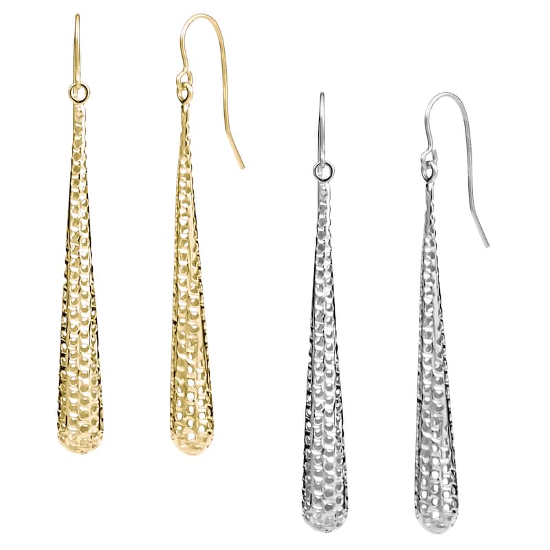 Fremada 14k Gold Long Teardrop Earrings (yellow or white)