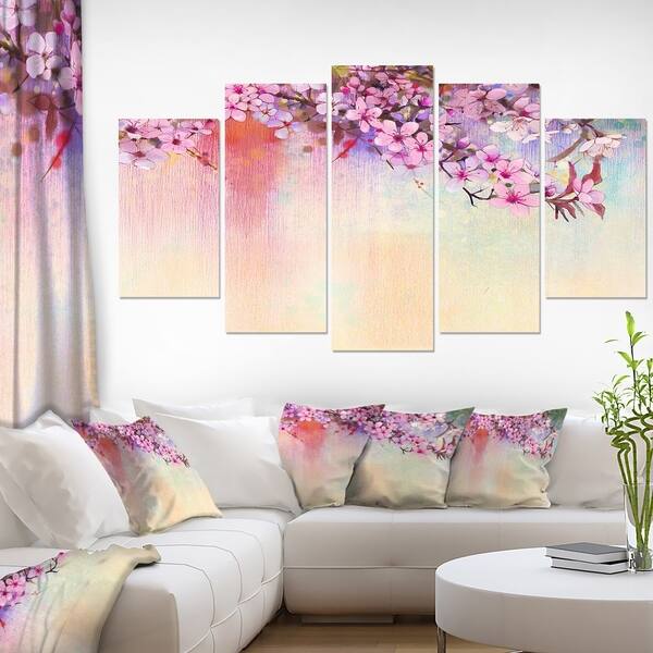 Shop Watercolor Painting Cherry Blossoms Flower Canvas Print