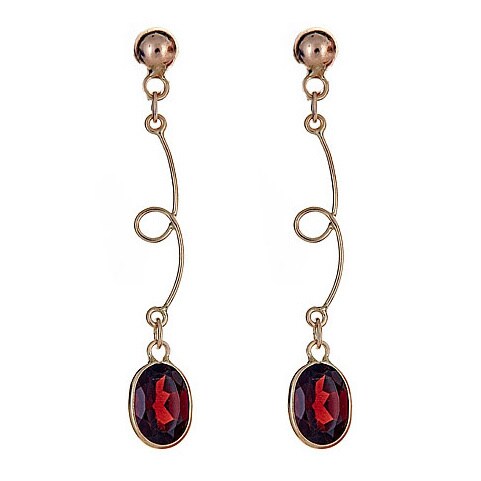 14k Yellow Gold Garnet Earring Free Shipping Today 14k Yellow Gold Garnet Earring
