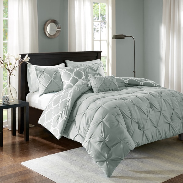 Madison Park Essentials Devin Grey 5 Piece Reversible Comforter Set ...