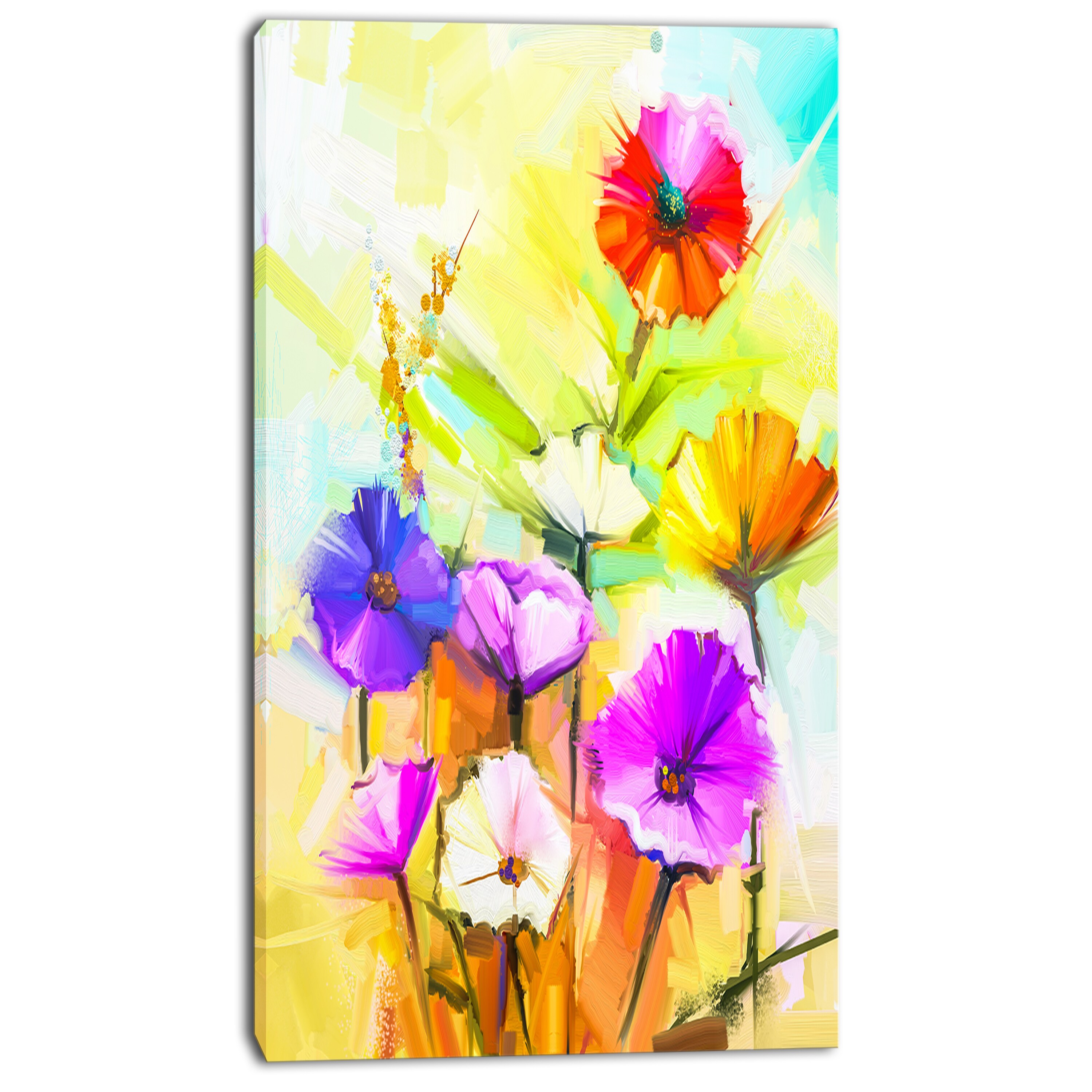 Shop Designart Colorful Gerbera Flowers Painting Large Floral