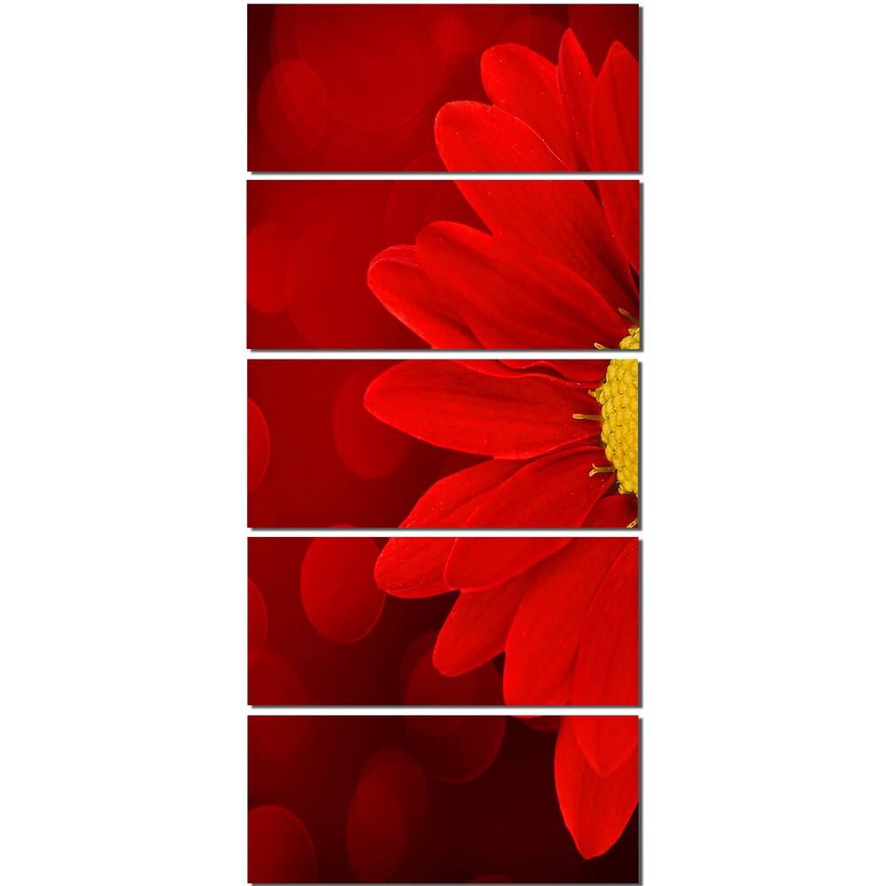 Designart "Red Flower with Litup Background" Large Floral Canvas Artwork Print Bed Bath