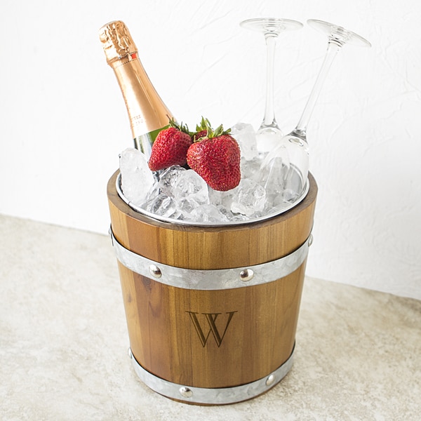 wooden ice bucket with lid