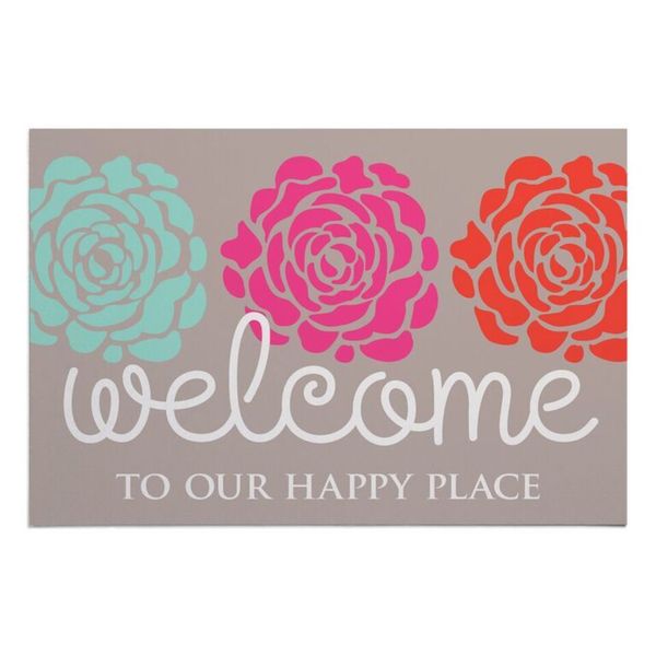 to Our Happy Place' Multicolor Doormat On Sale Overstock