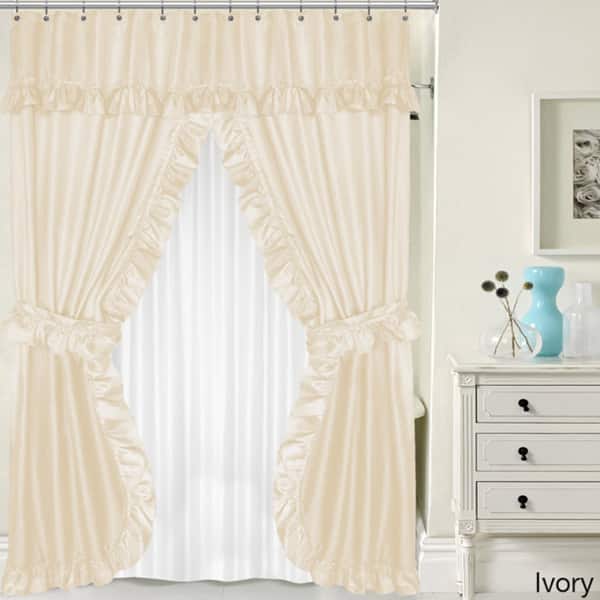 Shop Double Swag 5 Piece Liner Tie Back And Shower Curtain Set