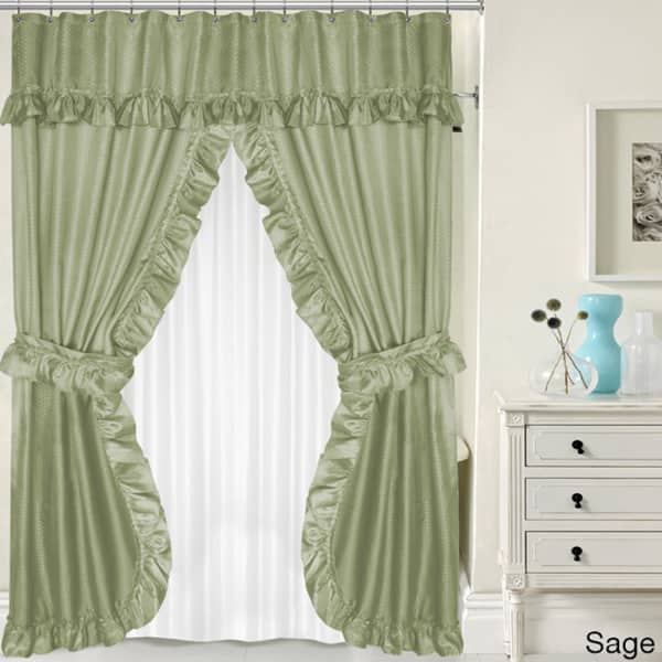 Shop Double Swag 5 Piece Liner Tie Back And Shower Curtain Set