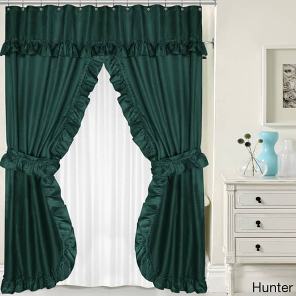Shop Double Swag 5 Piece Liner Tie Back And Shower Curtain Set