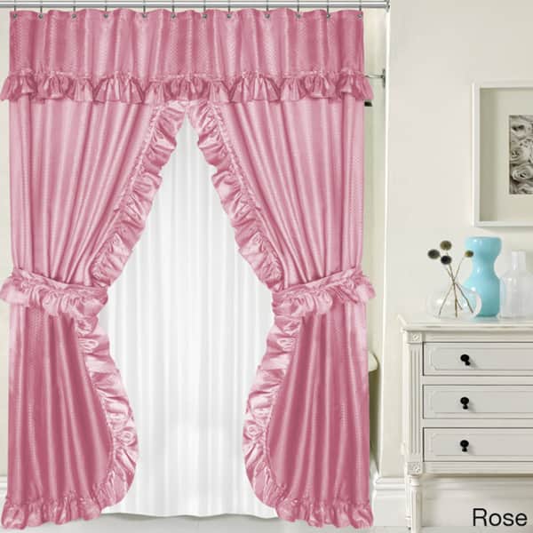 Shop Double Swag 5 Piece Liner Tie Back And Shower Curtain Set