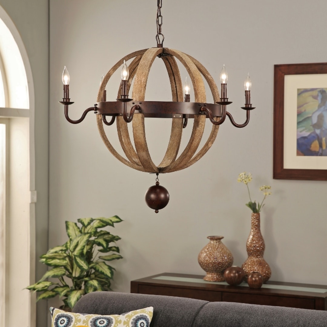 Abbyson Clarence Iron 6-light Chandelier (Clarence) - Chandeliers For Bedrooms by Overstock.com