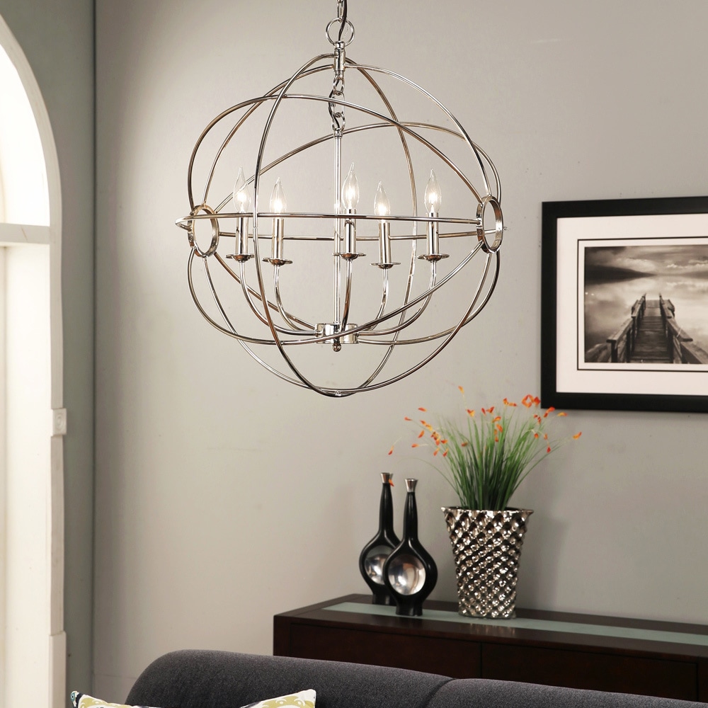 Abbyson Chandler 5-light Chrome Orb Chandelier (Chandler) - Chandeliers For Bedrooms by Overstock.com