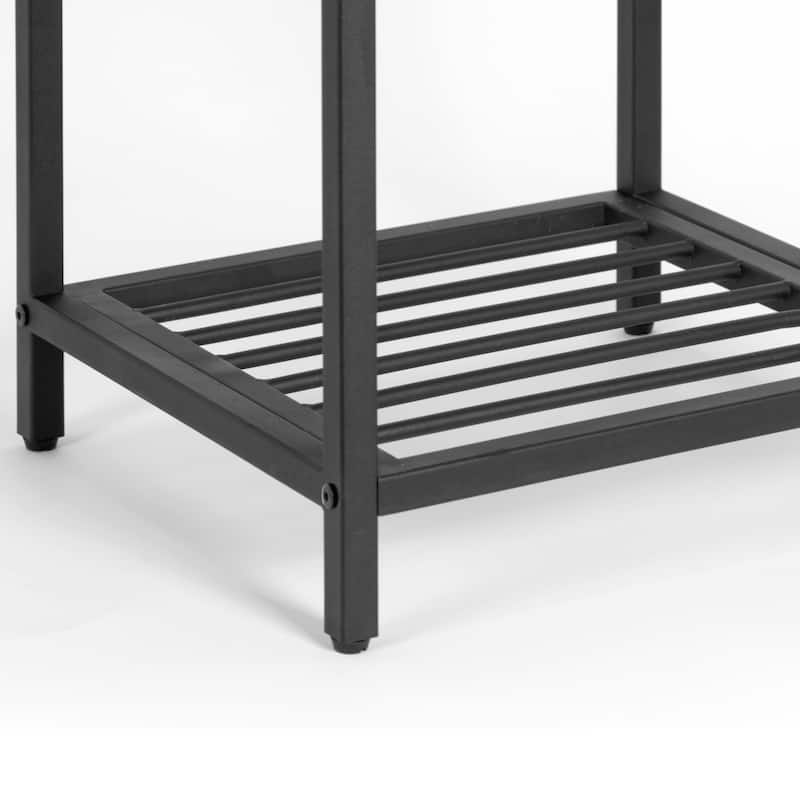 Ailis Brown Pine Wood/Metal 57-inch Etagere/Bookcase/Shelf/Media Center