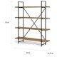 preview thumbnail 6 of 4, Ailis Brown Wood/Metal 4-shelf Etagere Bookcase