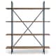 preview thumbnail 2 of 4, Ailis Brown Wood/Metal 4-shelf Etagere Bookcase