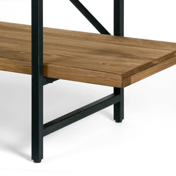 Ailis Brown Wood Metal 4 Shelf Etagere Bookcase Overstock 13288403
