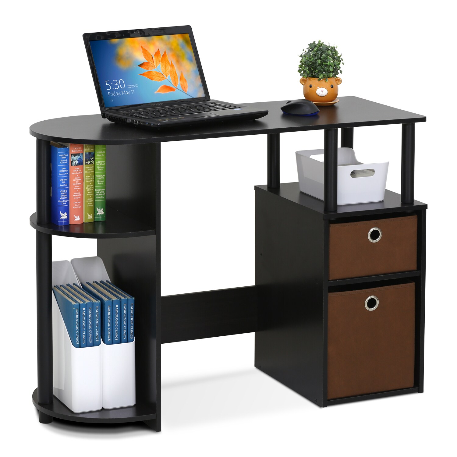 Shop Furinno 15111 Jaya Simplistic Espresso MDF Computer Study Desk